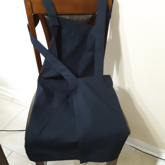 Navy Cross Back Apron - Picture 3 of 4